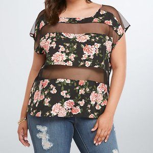 Floral Mesh Top Size 00